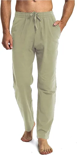 Vista 2 de HARTPOR Pantalones deportivos para hombre, pantalones deportivos de yoga, casuales, holgados, con bolsillos, pierna recta