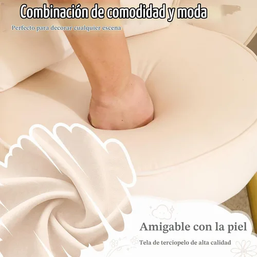 Vista 4 de Vingli Silla de Maquillaje de Pétalos con Respaldo, Silla Linda de Escritorio para Niñas Cómoda Sin Ruedas, Silla Moderna de Comedor, Silla