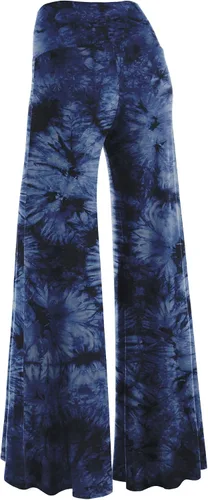 Vista 4 de Made By Johnny - Pantalones de palazzo de pierna ancha sólidos cómodos casuales para mujer