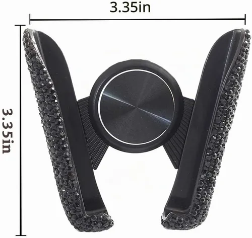 Vista 2 de SUNCARACCL - Soporte de teléfono negro brillante para ventilación de automóvil, mini soporte para teléfono Universal 360 Degrees Adjustable