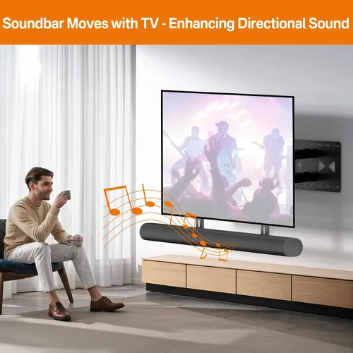 Vista 7 de Soporte de barra de sonido resistente para Sonos Arc y Sonos Arc Ultra Mount debajo de la TV, soporte de montaje de barra de sonido ajustable
