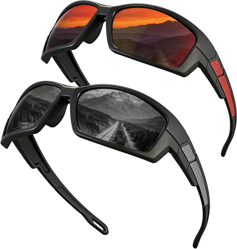Vista 10 de Lentes de sol deportivos polarizados para hombre, envolventes UV400, para correr, pescar, ciclismo y conducir, TR90