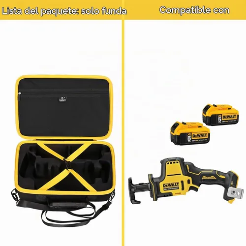 Vista 6 de Tourmate Funda rígida para sierra recíproca inalámbrica DEWALT ATOMIC 20V MAX* (DCS369B), solo funda