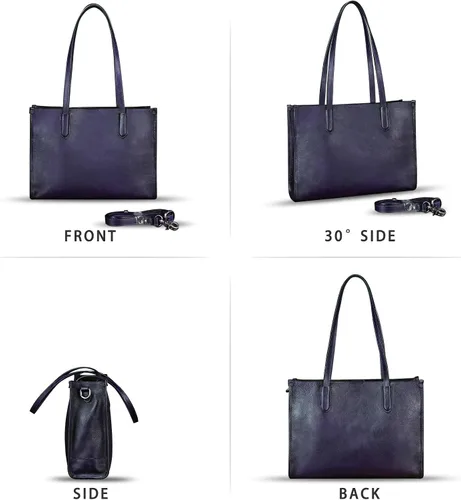 Vista 4 de Genuine Leather Shoulder Ba for Women Tote Bag Crossbody Hobo Bags Vintage Satchel Purse Handbag
