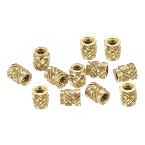Vista 21 de uxcell Tuercas de inserción moleteadas, 80 piezas M2 x 3 mm L x 3.5 mm DI 3D Impresión de tuercas de latón Tuercas de rosca hembra Insertos de latón