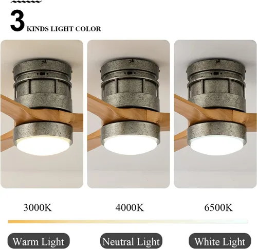 Vista 6 de EKIZNSN 52 Inch DC Low Profile Flish Mount Ceiling Fan with Lights and Remote Control for Bedroom, Brushed Nickel