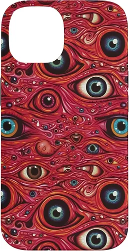 Vista 4 de iPhone 13 Weirdcore Dreamcore Horror Trippy psicodélico Estuche de globos oculares
