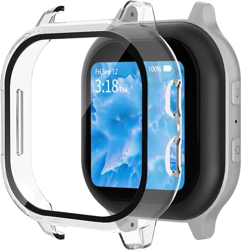 Vista 10 de Paquete de 2 fundas protectoras compatibles con Gabb Watch 3/3e, carcasa rígida de policarbonato duro con protector de pantalla de vidrio templado