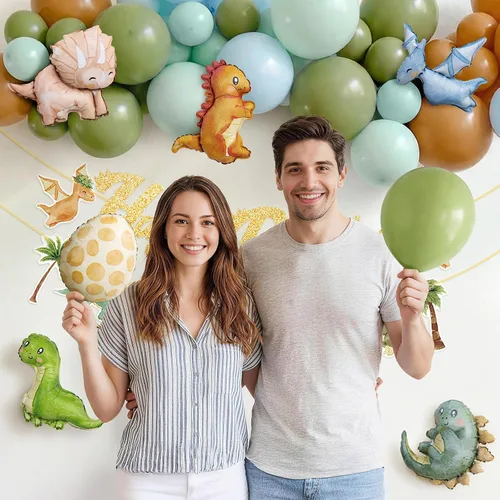 Vista 8 de Decoraciones de cumpleaños de dinosaurio, globos de cumpleaños