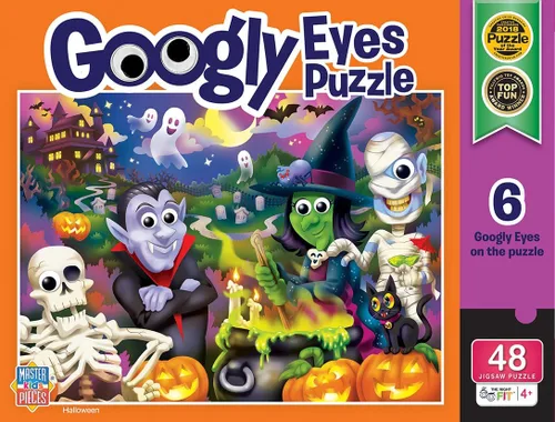 Vista 13 de Holiday - Googly Eyes - Rompecabezas de 48 piezas alrededor del árbol de Navidad