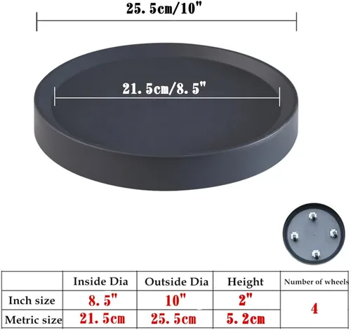 Vista 2 de Organizador de plantas de 10 pulgadas con ruedas ocultas, paquete 10 INCH