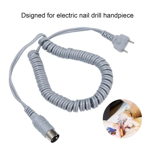 Vista 3 de ZJchao Cable de pieza de mano para taladro de uñas, cable de alimentación, máquina de manicura, pieza de mano, accesorios de repuesto de cable (gris)