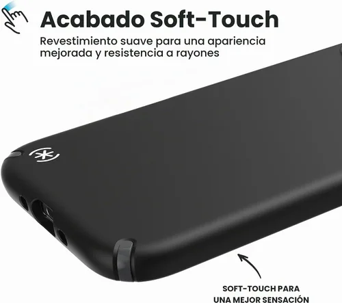 Vista 7 de Speck PRESIDIO2 PRO - Funda para iPhone 17, compatible con MagSafe, funda protectora delgada, color negro/gris pizarra/blanco