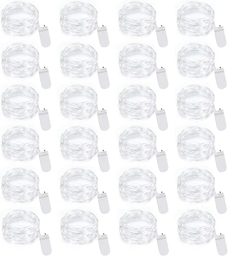Vista 11 de Ineximun Paquete de 24 Luces LED de Hadas Operadas por Batería 7 Pies 20 LED Blanco Cálido Mini Luces de Cadena Impermeables Luces de Navidad
