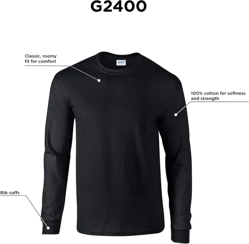 Vista 2 de Gildan Ultra Cotton Camiseta de manga larga de algodón para hombre, estilo G2400, paquete múltiple