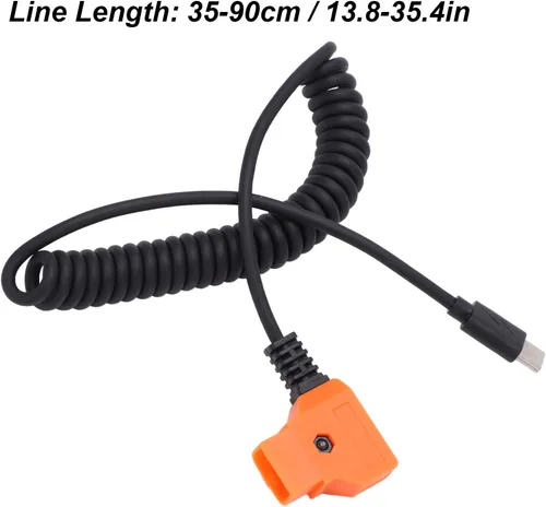 Vista 4 de USB C a D Tap, dispositivo USB C para tableta de teléfono móvil a D Tap Power Flexible Spring Cable adaptador conector para V montaje videocámara