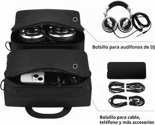 Vista 4 de DJ Control - Funda de viaje para AlphaTheta DDJ-FLX2 y accesorios Mochila portátil para bolso de hombro para Hercules Inpulse 200 MK2/Inpulse 200