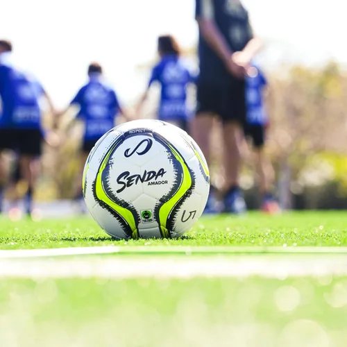 Vista 6 de Senda Amador Bola de Fútbol de Entrenamiento, Certificado de Comercio Justo Blanco/Amarillo