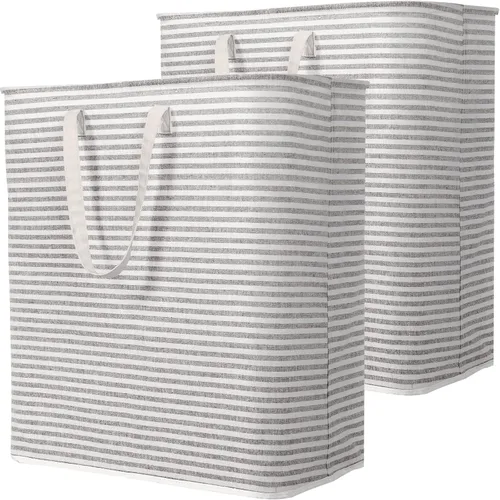 Vista 39 de Lifewit 75L x 2 Pack Collapsible Laundry Hamper Large,Tall Foldable Dirty Clothes Baskets Waterproof, Freestanding Double Bags with Easy Carry
