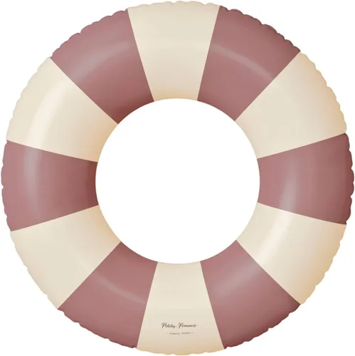 Vista 32 de Petites Pommes Flotador de piscina a rayas para niños y niños pequeños, tubo interior duradero, diseño de rayas clásico impreso a mano, dona