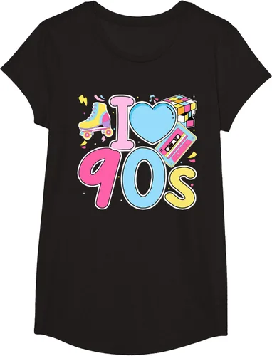 Vista 6 de I Love 90's Retro Style Nostalgia Vibe Funny 1990's Party T-Shirt Negro