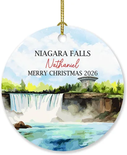 Vista 9 de Adorno de Navidad personalizado de playa de Hawái 2026, adorno de Navidad de paisaje urbano de Hawaii, adornos de Hawái, regalos para amigos, mamá
