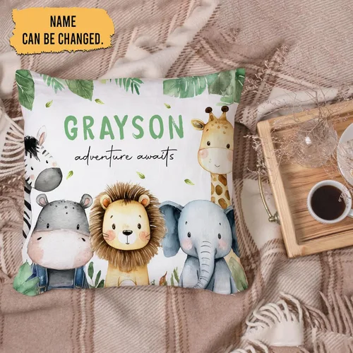 Vista 2 de Hyturtle Almohada personalizada para niños y niñas (inserto incluido) Regalos - Cojín de guardería - Nuevo regalo para bebé niño niña - Almohada