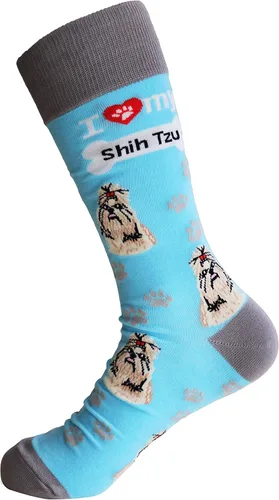 Vista 3 de Sock Society I Love Dogs - Calcetines divertidos unisex para hombres y mujeres, diseño casual, paquete de 3