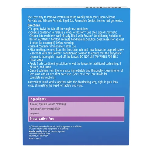 Vista 3 de Bausch & Lomb Boston One Step Enzymatic Cleaner, Proteínas Remover 3.60 ml líquido (Pack de 3)