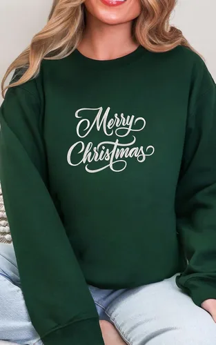 Vista 4 de Sudadera de Navidad bordada con cuello redondo para hombres y mujeres Diseño 2