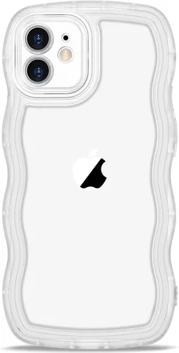 Vista 77 de Anuck Funda para iPhone 13 Pro con borde ondulado, diseño trasero transparente, agarre antideslizante, forma de marco rizado ondulado, a prueba