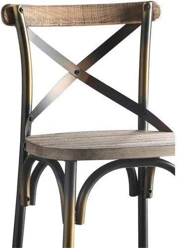 Vista 7 de Acme Silla de bar sin brazos de 43 pulgadas de alto, silla de altura de mostrador para isla de cocina, comedor, estilo de respaldo en forma de X