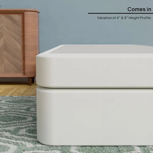 Vista 4 de Continental Sleep Juego de somier/base tradicional de madera dividida de 8 pulgadas para colchón, tamaño individual, beige