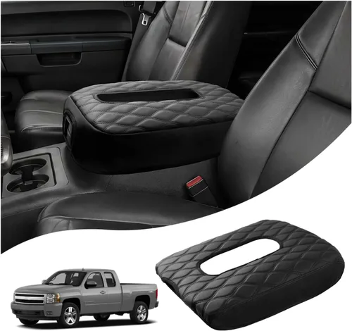 Vista 31 de Autorder Funda de consola central para Chevy Silverado/GMC Sierra 1500 2500 3500 2014-2018, accesorios funda para reposabrazos antiarañazos
