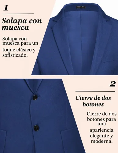 Vista 5 de COOFANDY Mens Blazer Casual Slim Fit Sport Coats Lightweight Sport Jacket Linen Textured Blazer, Two Button Suit Jacket, Patch Pockets, Plaid B
