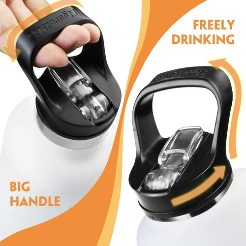 Vista 4 de Tapa de popote para botellas de agua Hydroflask de boca estándar de 18, 21, 24 onzas, tapas con popote para botellas de agua Hydroflask y otros