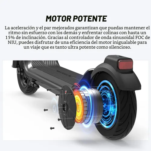 Vista 7 de NIU 100P/100F/300P/300X Electric Scooter Adult - E Scooter with Suspension, 600-1000W Peak Power, 18-37.3 Miles Max Range, Top Speed 17.4-23.6MPH