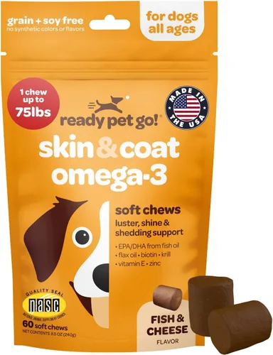 Vista 15 de Masticables para Alergias de Perros con Probióticos Masticables para Alergias Estacionales para Perros con Aceite de Salmón Salvaje de Alaska