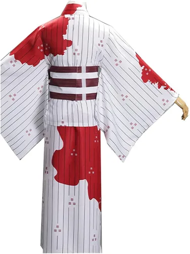Vista 2 de YZGAH Disfraz de anime Nezuko Kamado para cosplay, conjunto completo de kimono, trajes de fiesta de Halloween