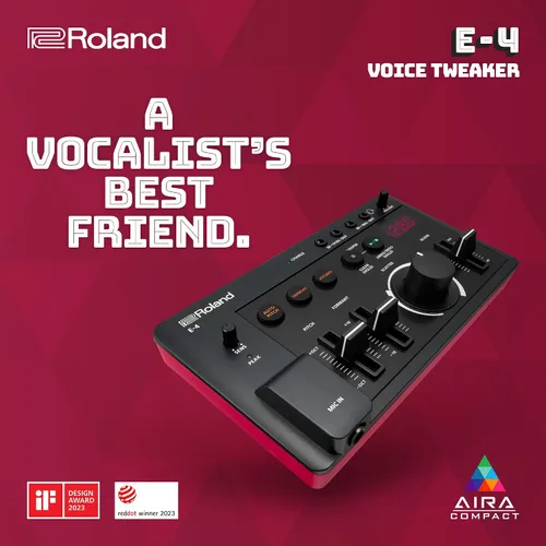 Vista 2 de Roland AIRA Compact E-4 VOICE TWEAKER Herramienta de interpretación vocal con potentes efectos de transformador de voz Vocoder Looper Armonía