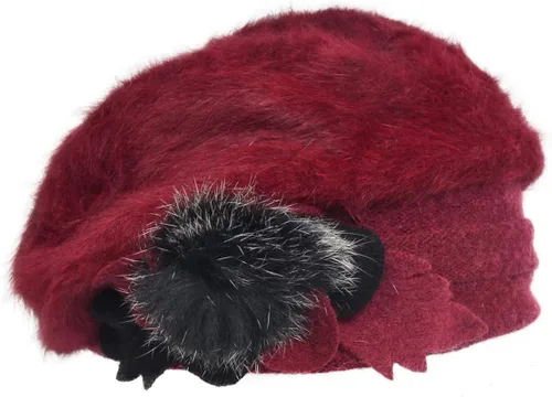 Vista 46 de VECRY - Gorro 100% de lana para mujer, boina de fieltro tipo campana, gorro de vestir para invierno