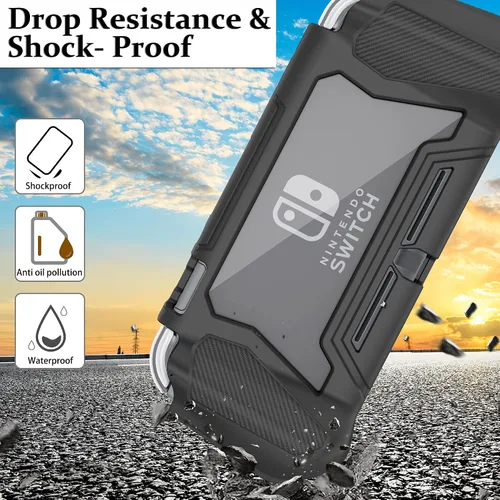 Vista 4 de Protective Case for Nintendo Switch Lite, Full Protection Switch Lite Cover, TPU Shock-Absorption and Anti-Scratch for Nintendo Switch with Bult-in