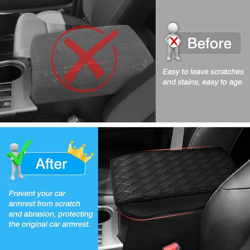 Vista 4 de FIILINES Funda de consola central para Toyota 4Runner 2010-2024, funda para reposabrazos, cojín de 4 accesorios, funda para reposabrazos