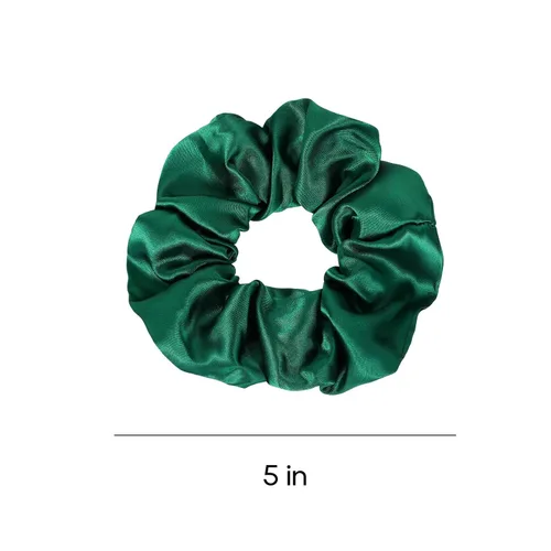 Vista 7 de Coleteros de seda de color verde oscuro para dormir, para mujeres y niñas, bandas elásticas de satén sedoso de morera grande, sin daños, accesorios