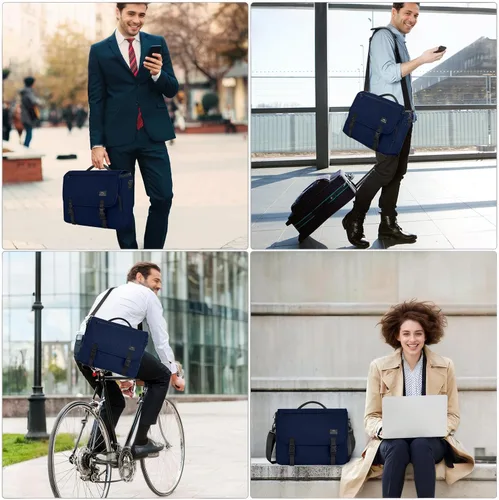 Vista 16 de MATEIN Bolsa tipo mensajero para hombres, mochila escolar para adolescentes, ligera de 17.3 pulgadas, maletín para laptop grande, bolsa cruzada