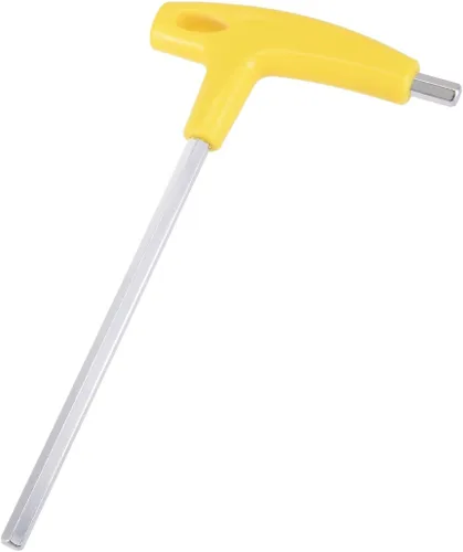 Vista 5 de uxcell Llave hexagonal métrica con mango en T de brazo largo de 0.118 in, acabado cromado