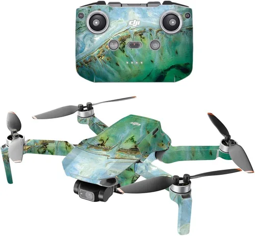 Vista 15 de MightySkins - Compatible con DJI Mini 2 Dron portátil - Aqua Swirl Funda protectora de vinilo duradera y única Fácil de aplicar, quitar