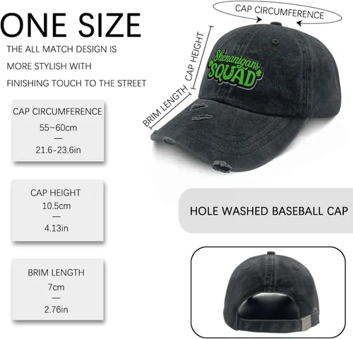 Vista 3 de Baseball Cap Men Ash-Wednesday Athletic Caps for Womens Lids Hats Breathable shenaniganss Squad Sun Visor Hat