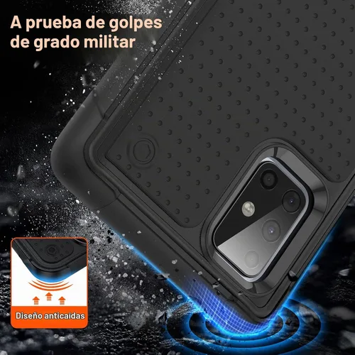 Vista 3 de Funda diseñada para Samsung Galaxy A71 5G, funda 2 en 1 regalo de grado militar, protección contra caídas, cubierta resistente de servicio pesado, a