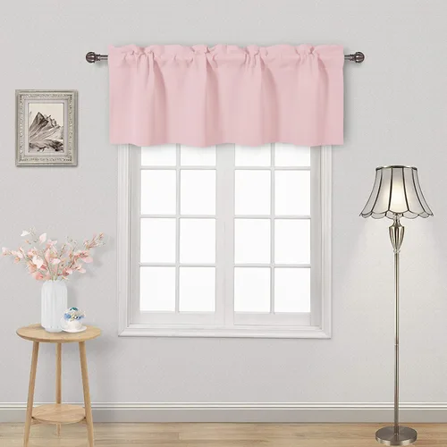Vista 58 de DWCN Cenefa para ventana de cocina, con bolsillo para barra, para ventana, sala de estar/sótano, 36 x 16 pulgadas de largo, 1 panel, beige